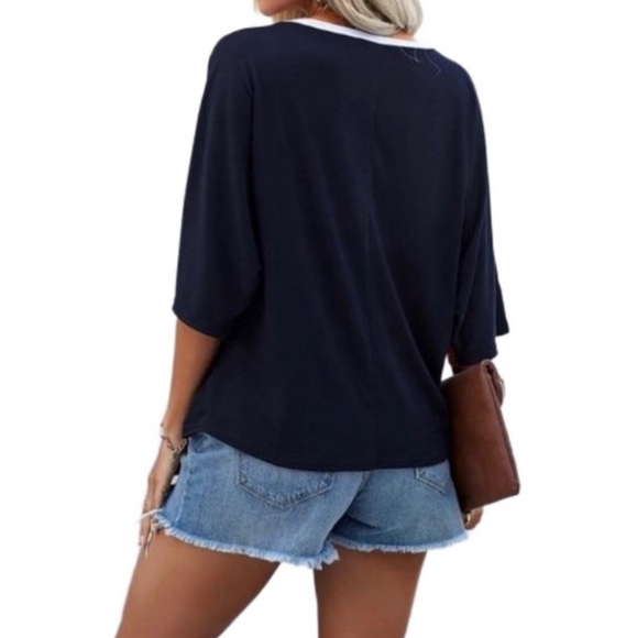 Women's Dolman Half Sleeve Loose Top - Picture 5 of 13